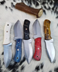 Lot of 50 PCS CUSTOM HANDMADE CARBON STEEL 6" SKINNER HUNTING KNIVES W/SHEATHS.