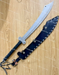 Custom Handmade High Carbon Steel Sword â Full Tang Hunting Machete withÂ Leather