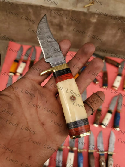 Set of 20 Custom Handmade Damascus Steel 6" Camping & Hunting Knives - From USA