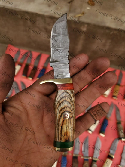 Set of 20 Custom Handmade Damascus Steel 6" Camping & Hunting Knives - From USA