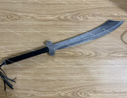 Custom Handmade High Carbon Steel Sword â Full Tang Hunting Machete withÂ Leather